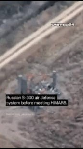 俄军S-300防空导弹系统成功拦截了海马斯，只不过不能执行下一次任务了。