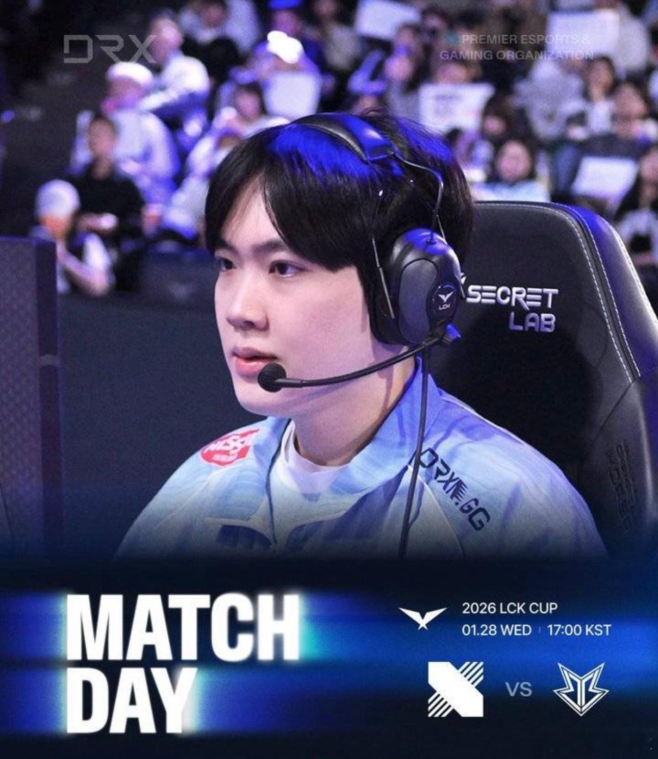 1月28日讯 LCK杯D15，BRO对阵DRX。首发阵容BRO：Casting、