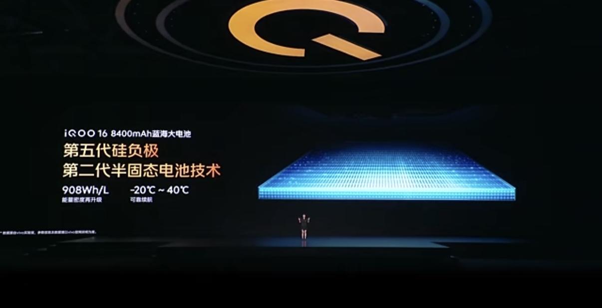 一些iQOO16配置
8400mAh蓝海电池
100W有线充电+40W无线充电