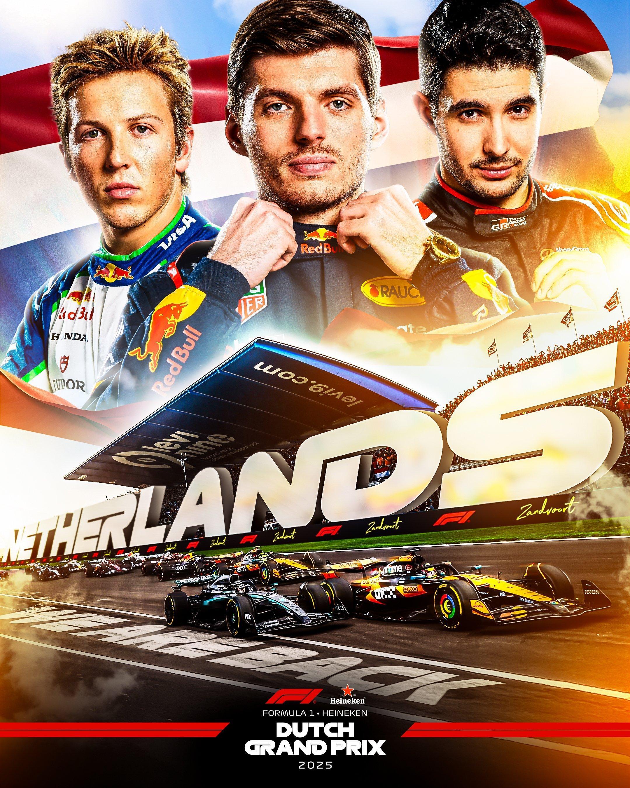 F1本周回归，赛季剩下10站比赛将从荷兰开启8月29日星期五18:30-19:3