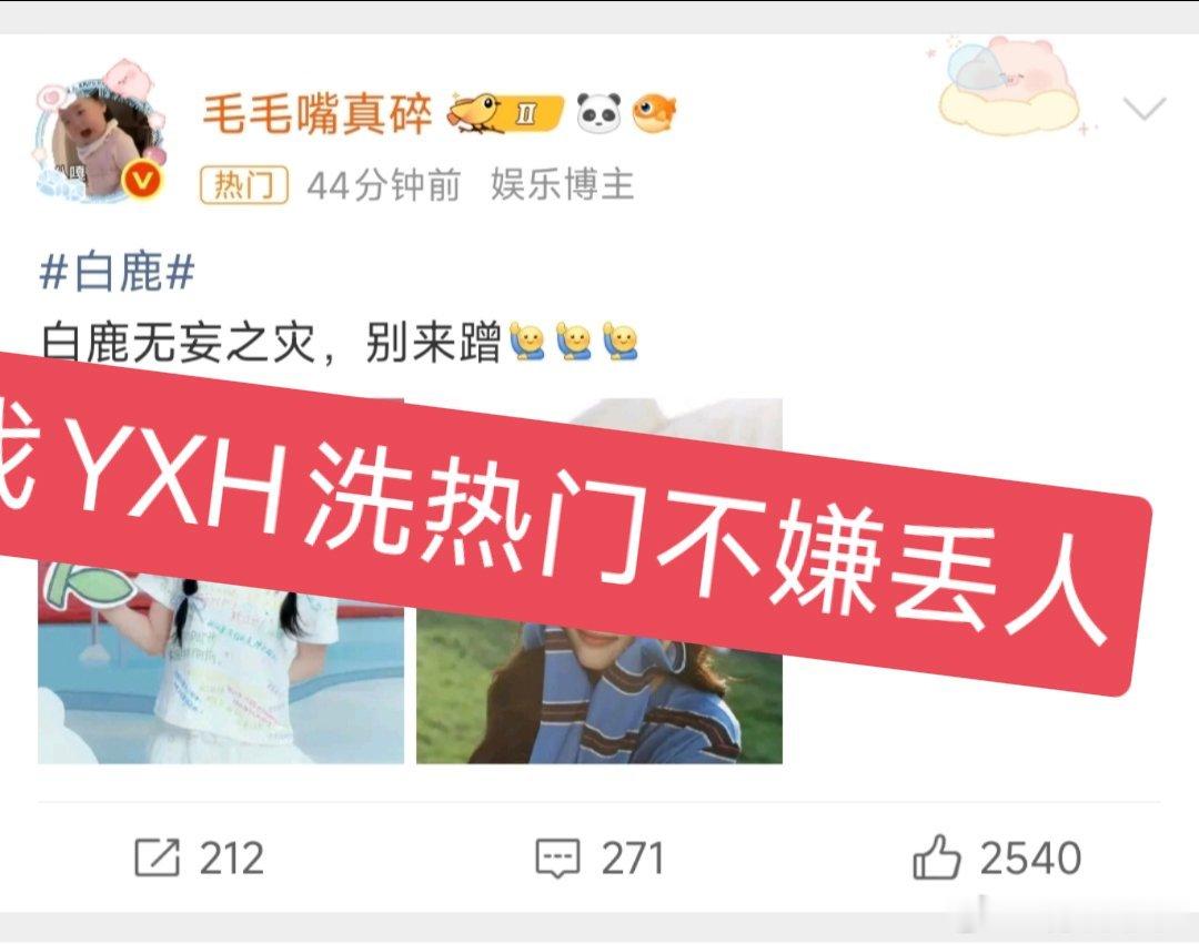 白鹿 粉丝🥜粉之耻 