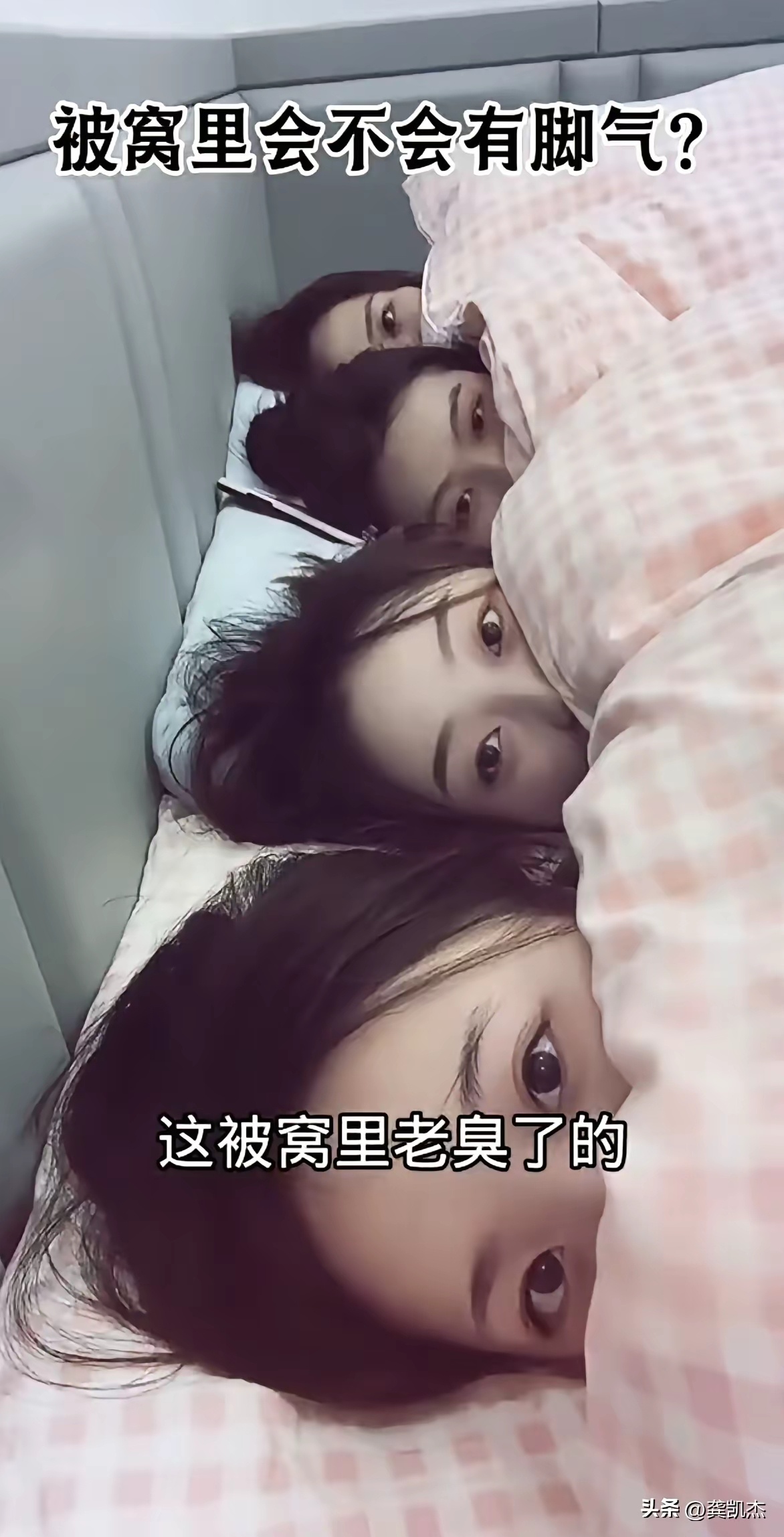 这么多人挤一起，被窝里肯定很臭！ 