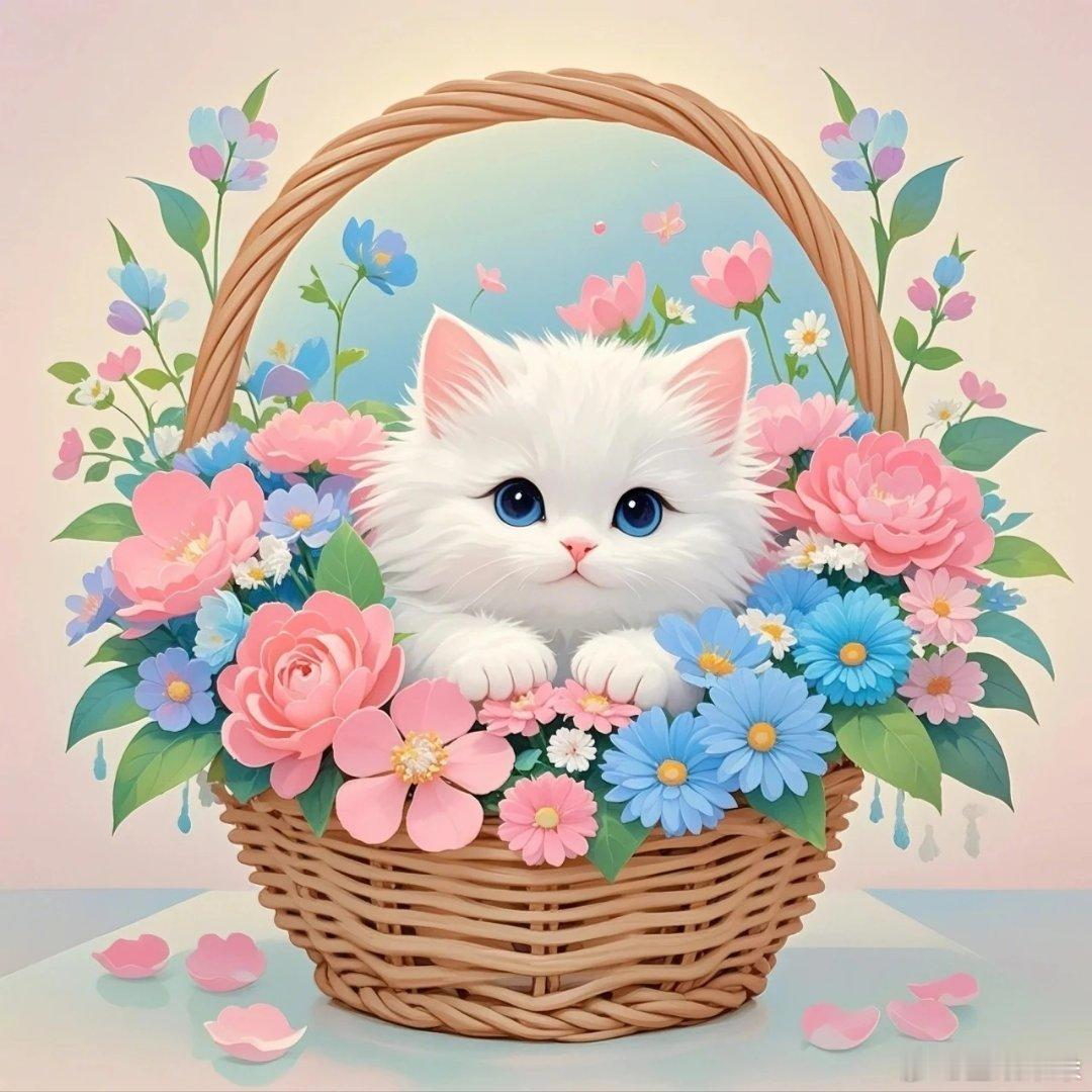 花篮里的猫咪太可爱了丨萌宠头像 ​​​