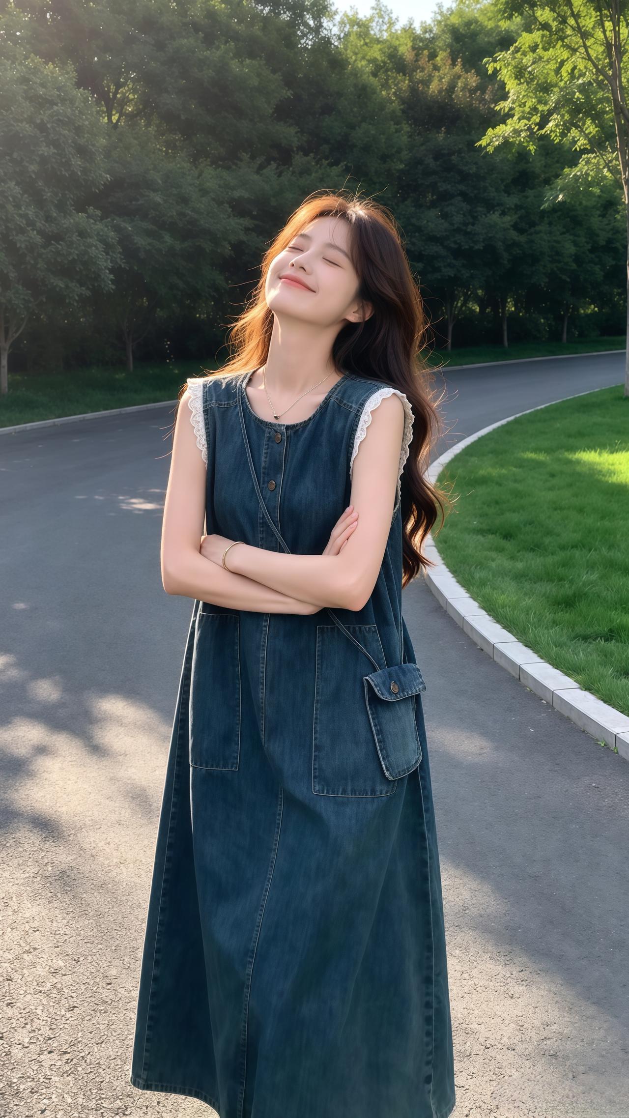 少女感夏日ootd 微胖女孩夏天就要大胆穿 牛仔连衣裙穿起来好看又舒服 穿搭夏季