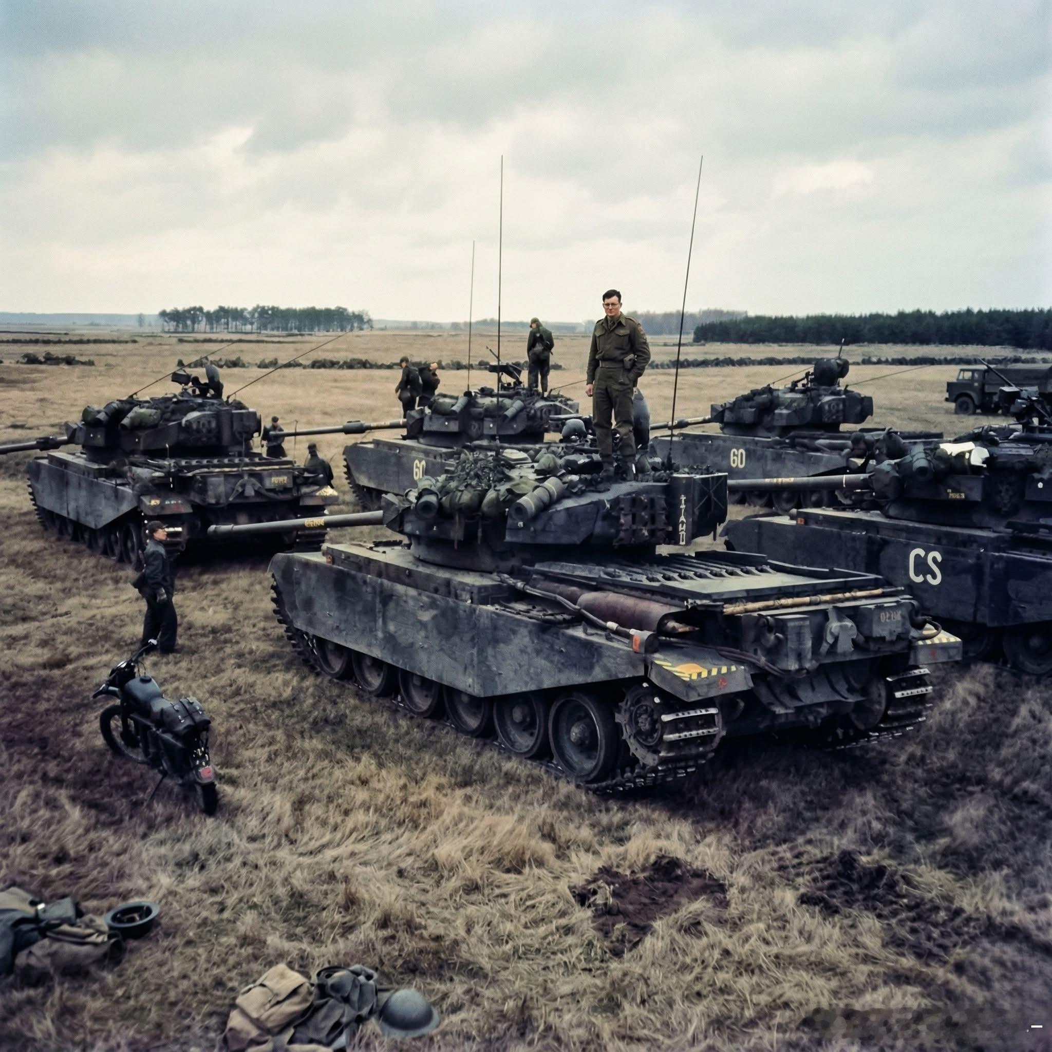 驰骋在北欧雪地中的百夫长，摄于60年代的瑞典。百夫长应该是西方第一代主战坦克中性