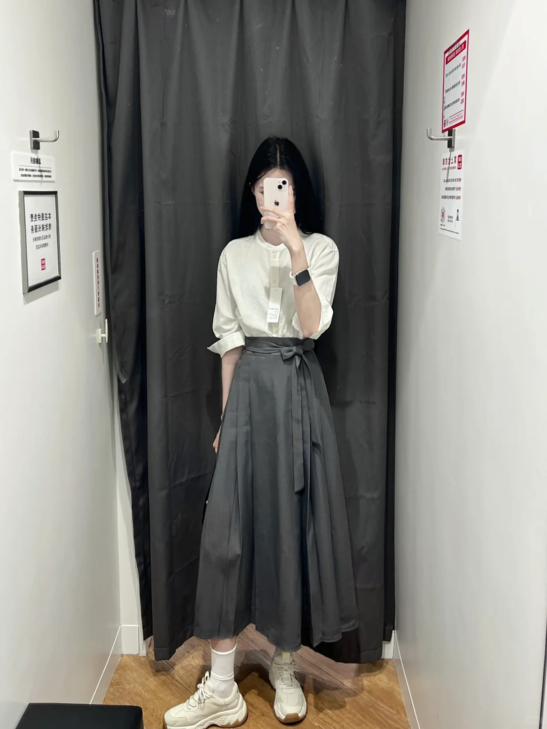 看到优衣库很禅的新中衫?😭99绑带马面裙显瘦又气质~
