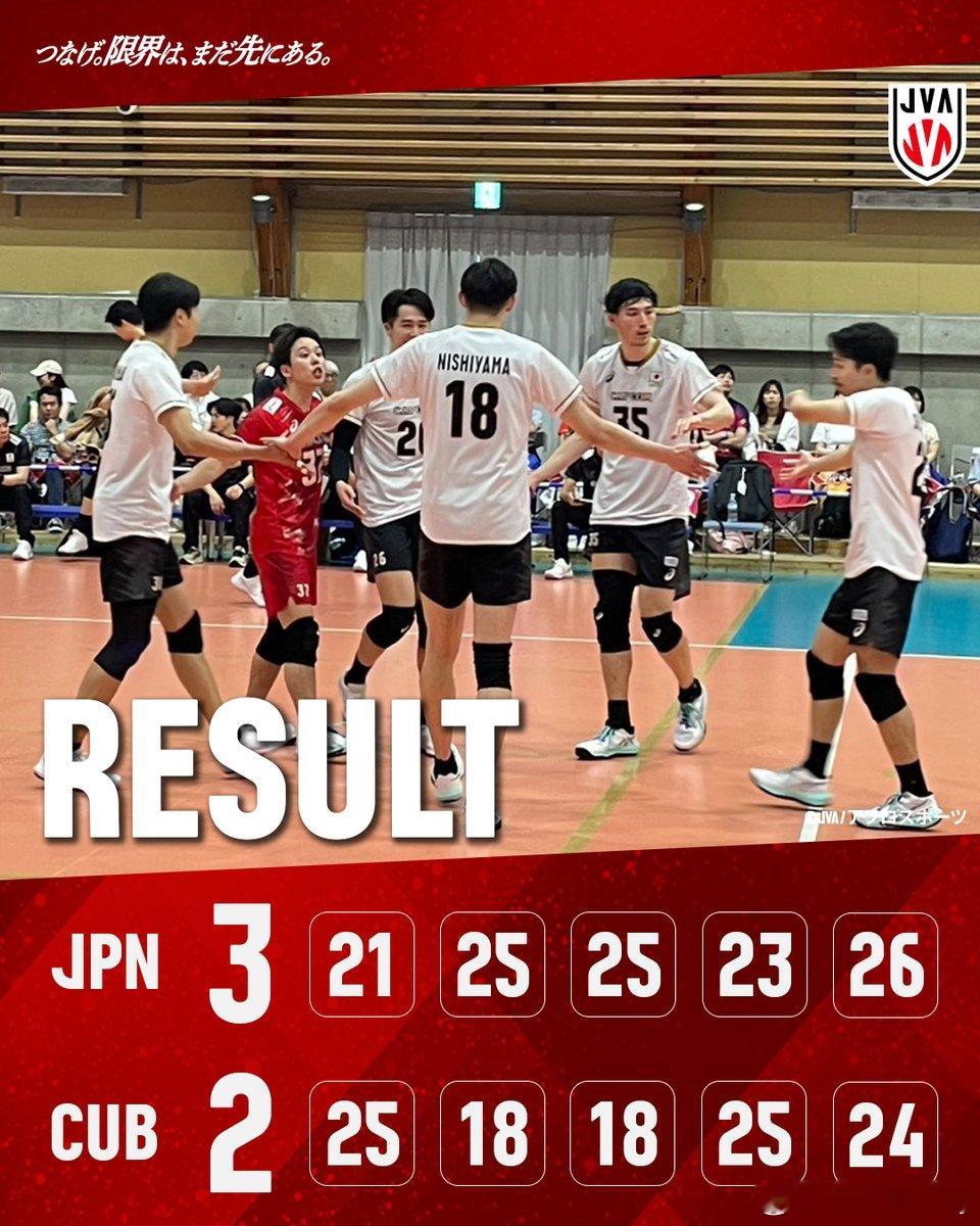 友谊赛，日本男排二队再次击败参加世联赛的古巴男排（3-2）。2026世界男排联赛