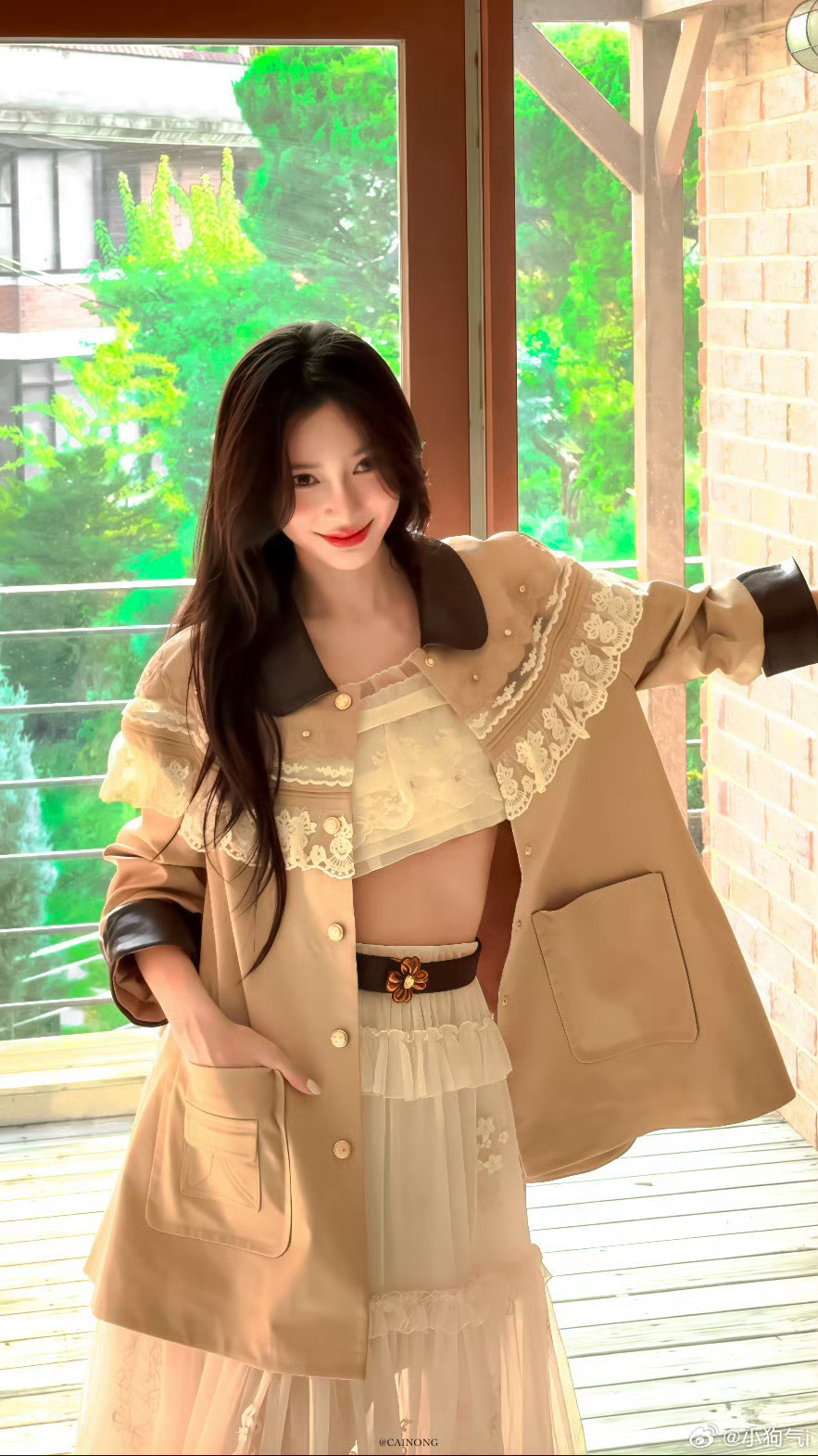 Angelababy时隔一年千鸟格造型啊啊啊女神这也太美了 