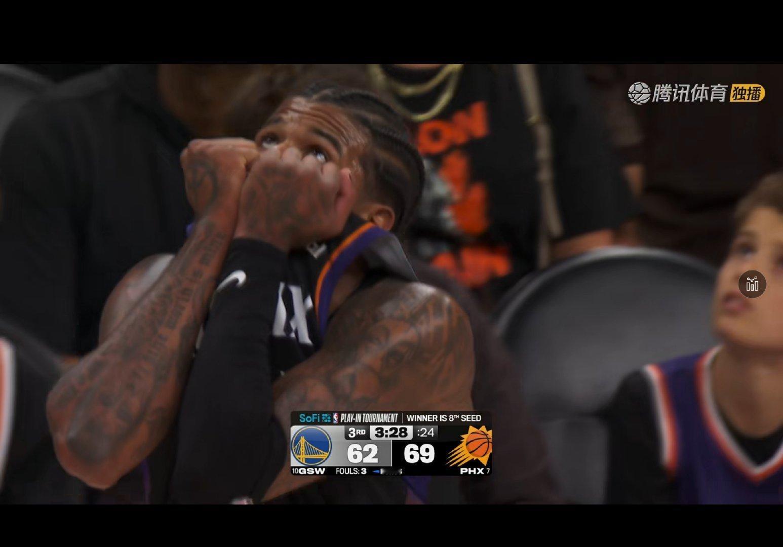 隐约感觉库里第四节要20+了库里勇士vs太阳库里