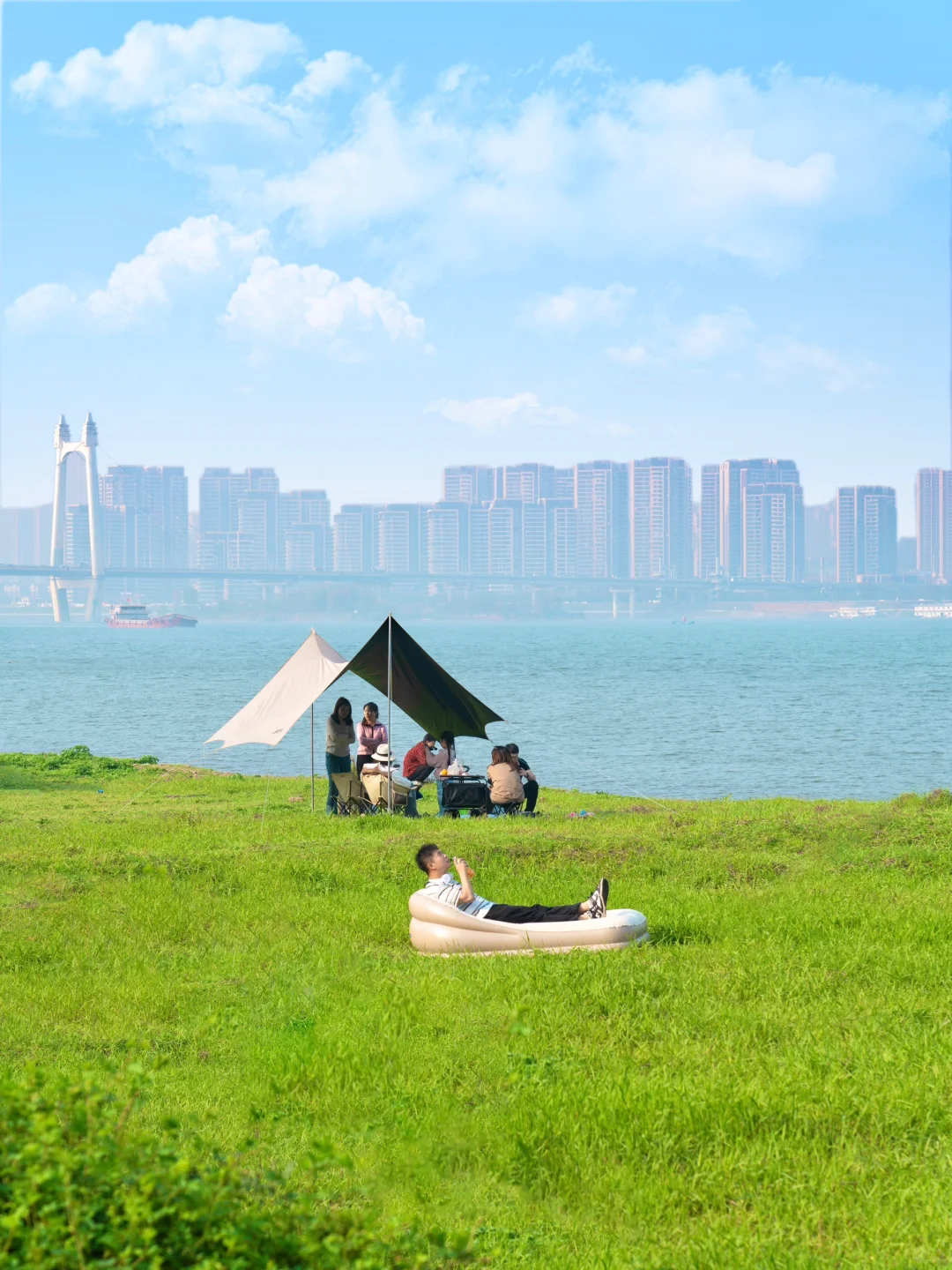朋友圈问疯了的长沙江岸露营❗️一起去躺平吧