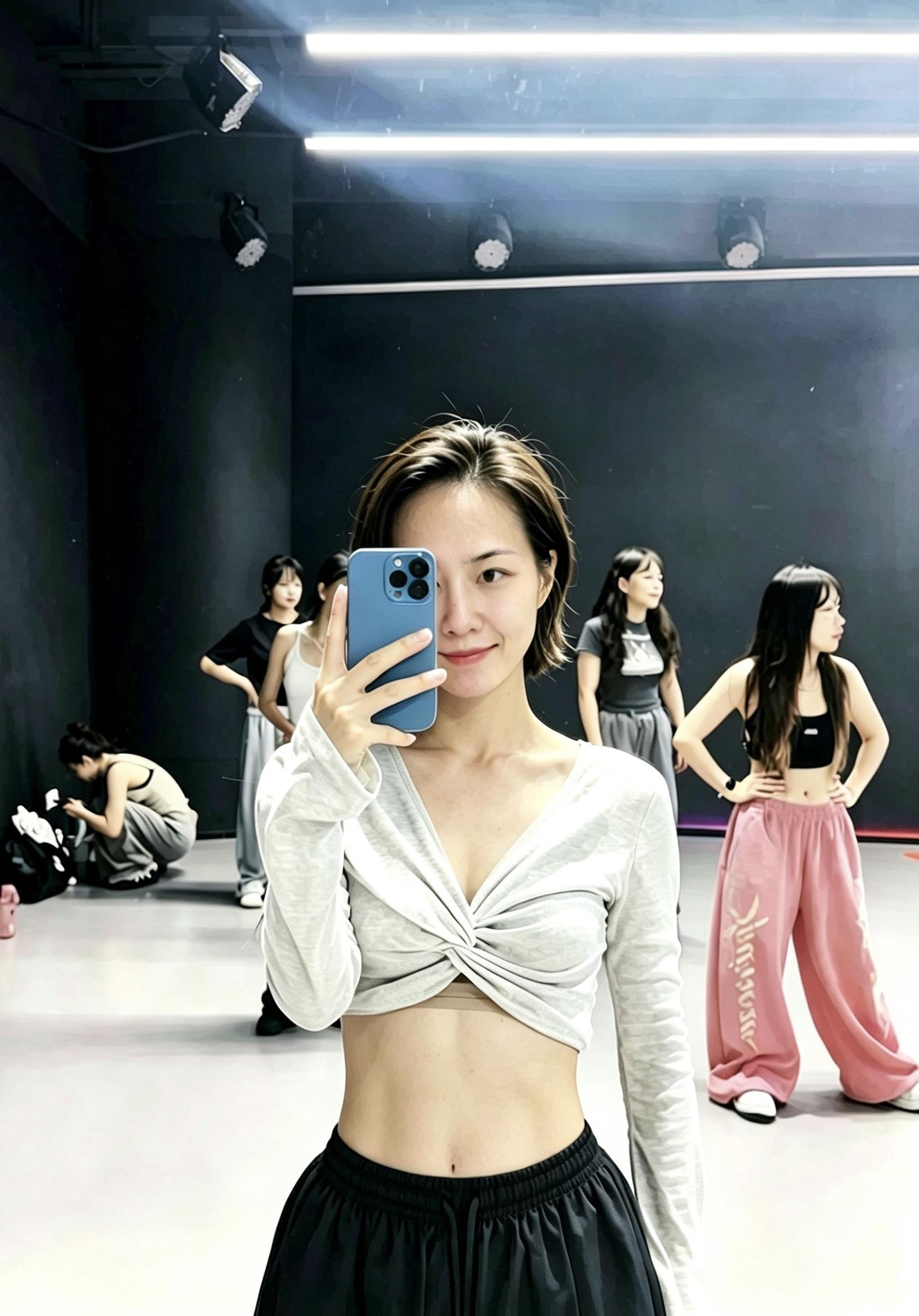 拽姐穿搭 露腰上衣 舞蹈生