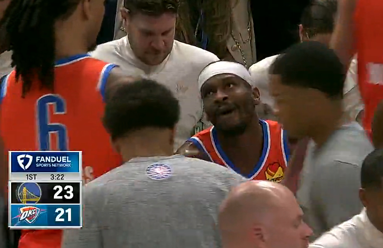 库里下场后，勇士连拿7分打停雷霆 