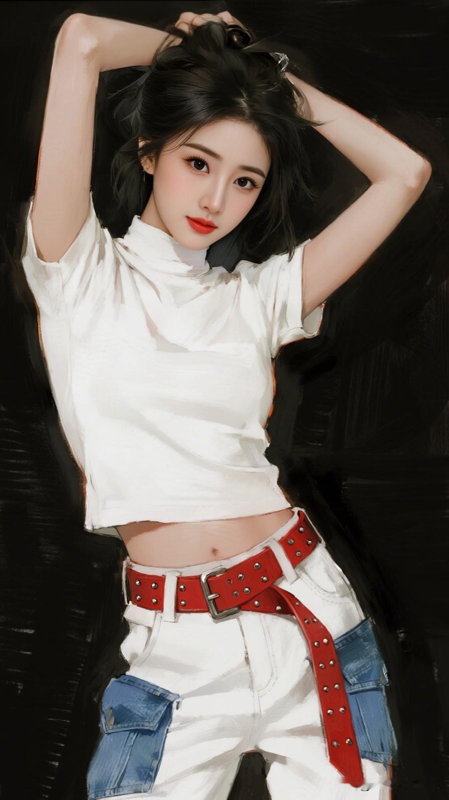 红绳系腰间，白衣映月华。有哪些美女让人过目难忘？ 元气少女穿搭指南👗✨