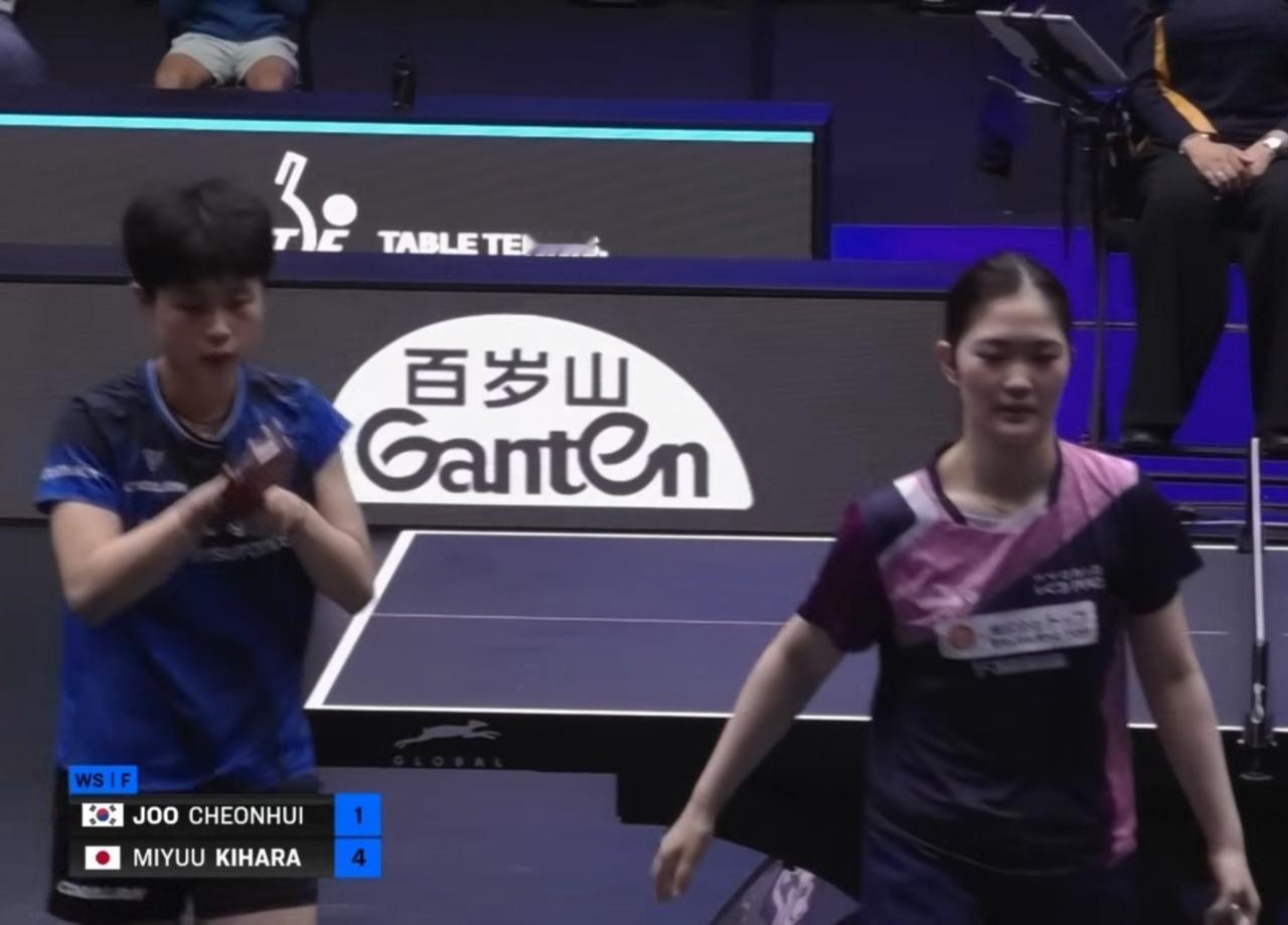 女单决赛
木原美悠4-1朱芊曦
WTT球星挑战赛马斯喀特站，女单决赛木原美悠击败