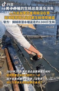 心不是一般的大！广东深圳，一男子养殖的生蚝总是莫名消失，他以为是亲友拿走吃了，就