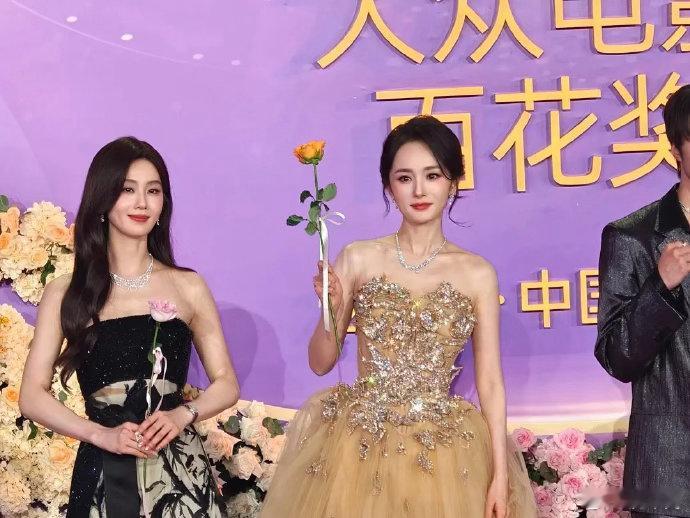 百花奖红毯刘诗诗杨幂同框了，对我眼睛很好的两位美女子 