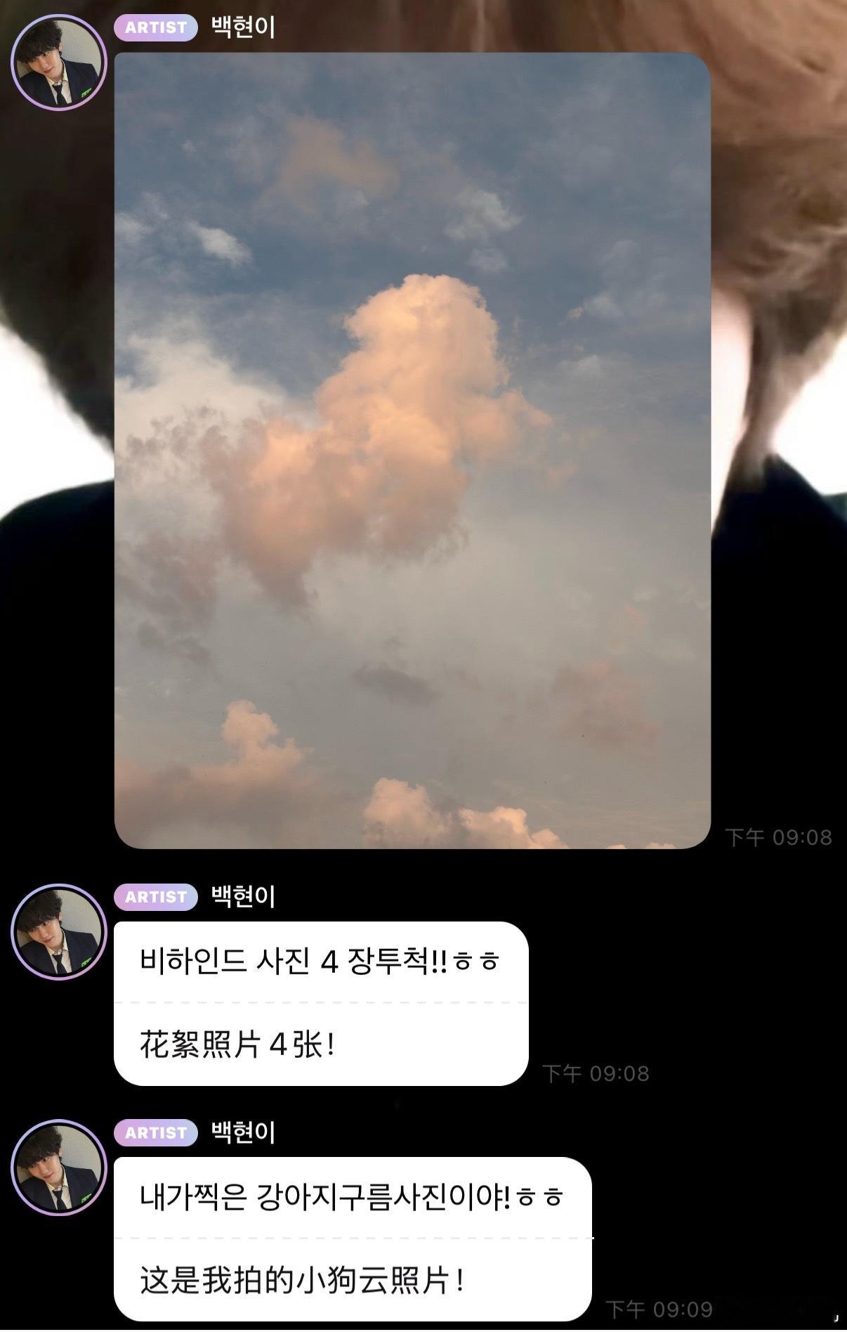 此男有点太会了 下午刚刚发的日常照正在拍的照片晚上就发给我们了 还是小狗云🐶?