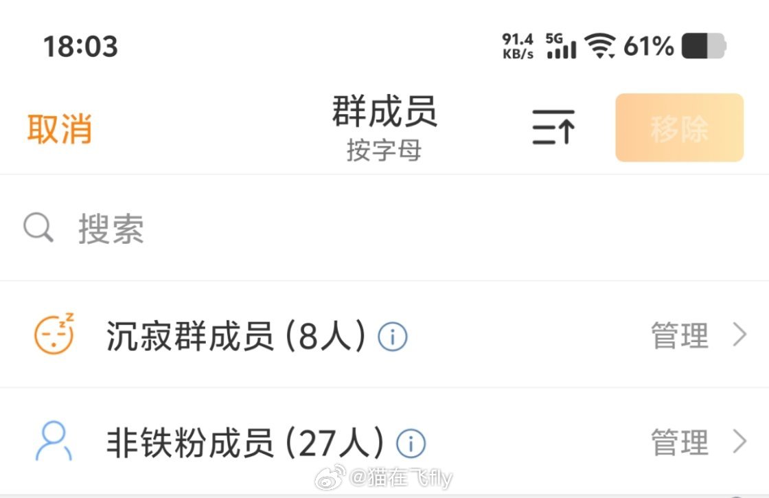 铁粉群的管理都是自动的所以如果有被移除请多增加一些互动喽[奶牛猫] ​​​