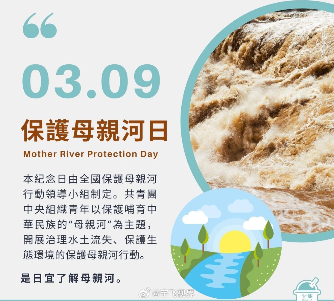 今天是“保护母亲河日”，让我们一起为绿水青山助力！点赞抽红包红包🧧🧧🧧🧧