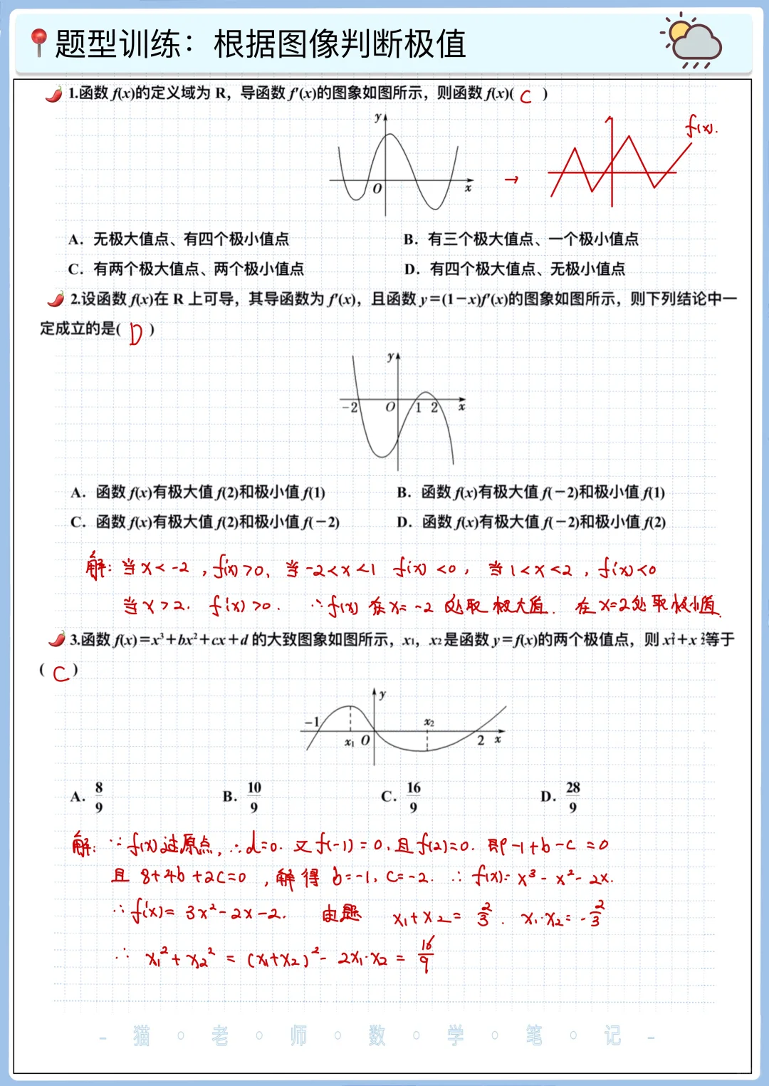 导数单调性与极值✅