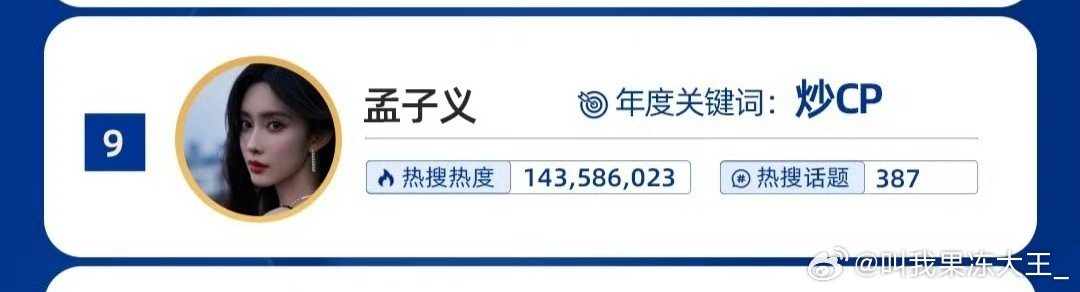 这么多艺人我只看到了一位：孟子义年度关键词炒cp，别问，问就是心里只有我孟姐，谁