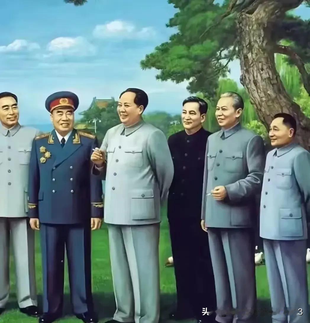 非常珍贵的历史照片，照片上六位伟人是扭转中国命运、改变中国命运的伟大历史人物，功
