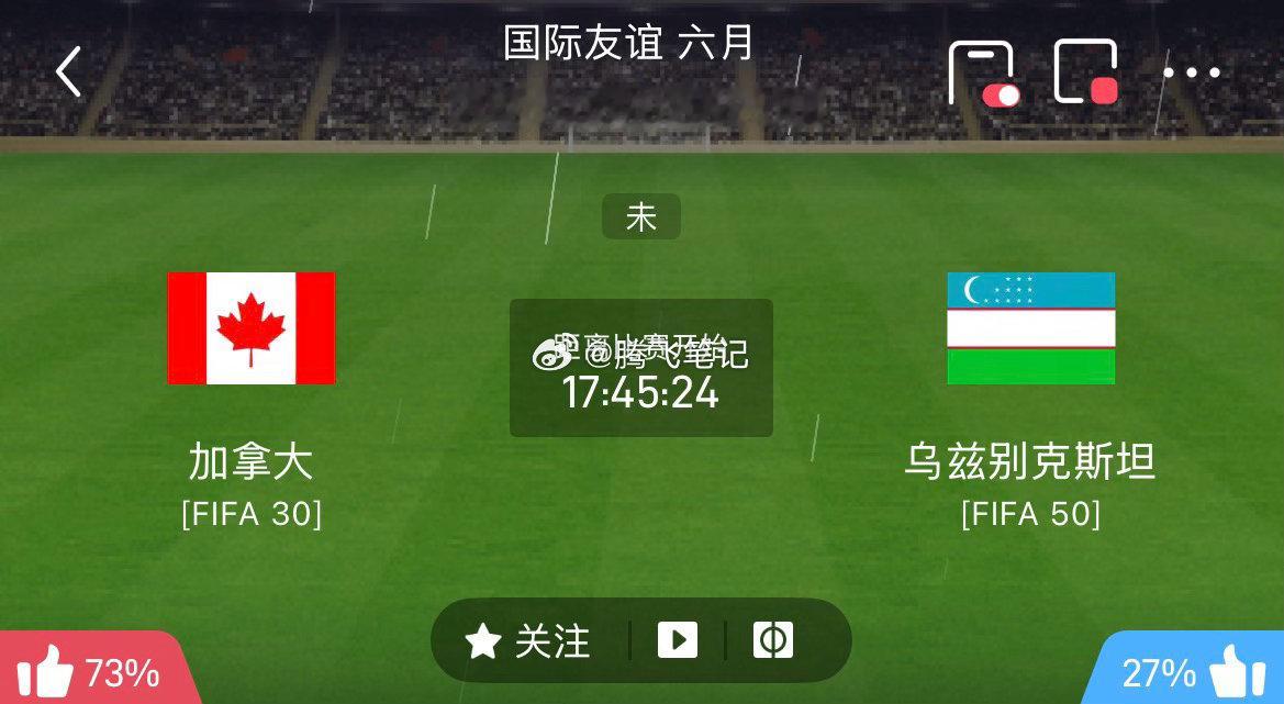 006国际赛｜加拿大 VS 乌兹别克斯坦从两队综合状态来看，两队打法都偏保守稳健