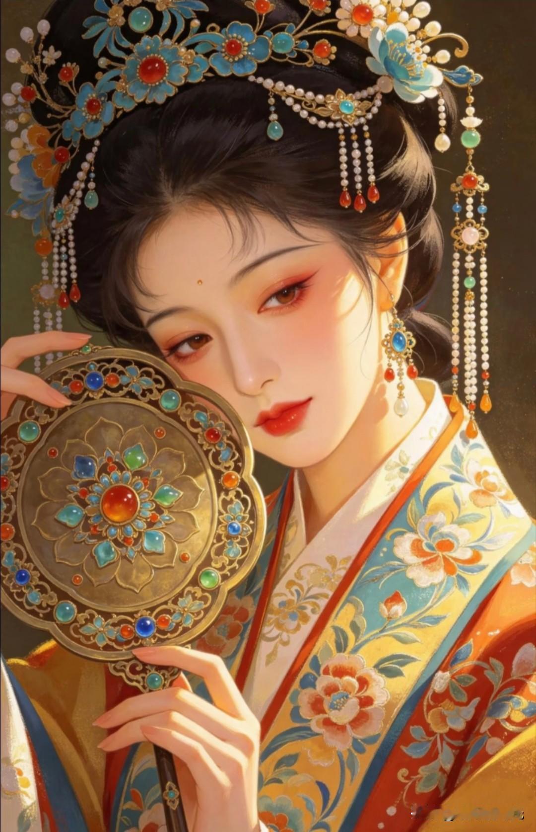 华服珠翠，镜中藏锦绣，尽是盛世荣光。
云舒洛晚舟古风仕女图分享
仕女图 头像