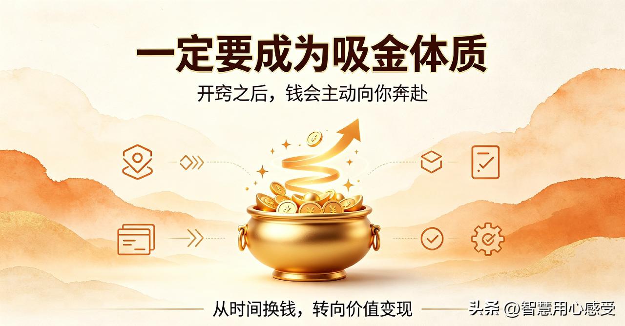 一定要修炼成吸金体质，开窍之后，钱会主动向你奔赴
 
很多人陷入误区：以为拼命加