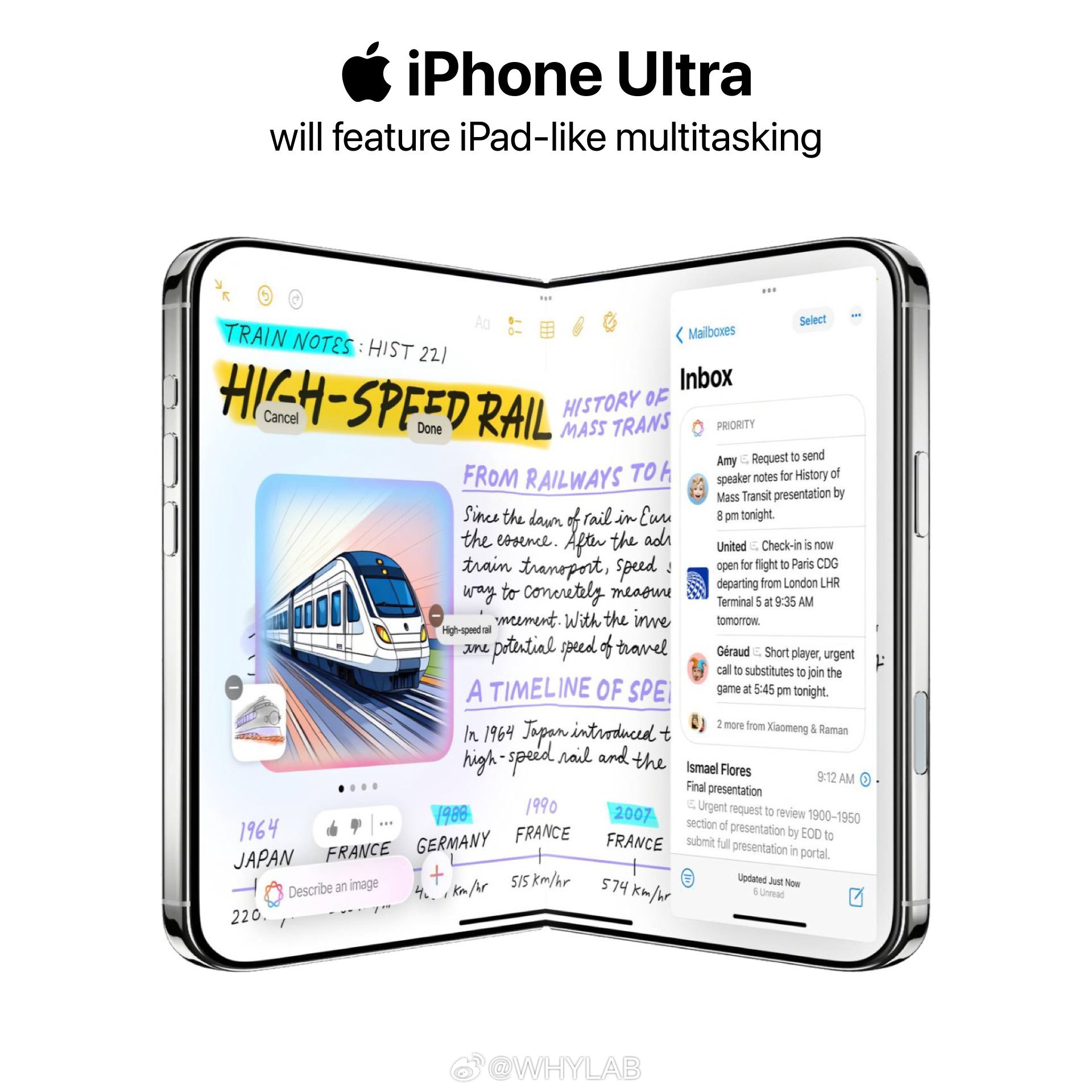 古尔曼爆料，苹果首款折叠屏会具备类似 iPad 的多任务处理能力。这么大的屏幕，