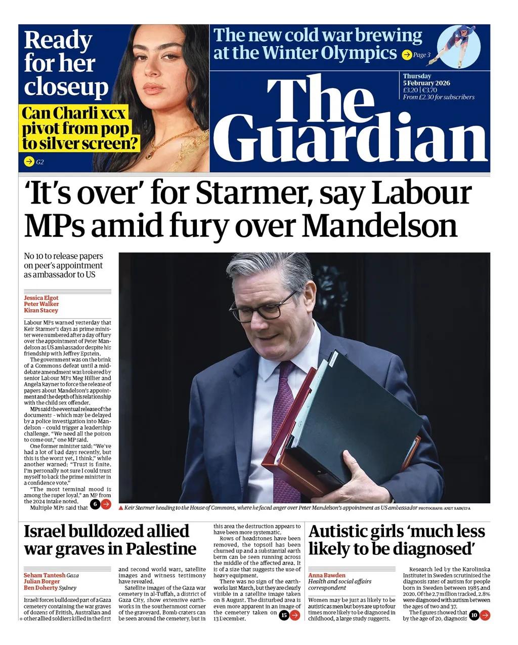 据《卫报》报道，英国工党议员警告说，英国首相基尔·斯塔默爵士担任首相的日子屈指可