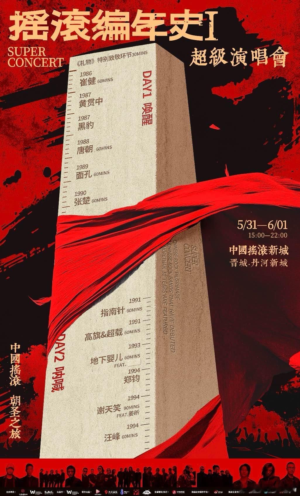 摇滚编年史超级演唱会全阵容重磅来袭！【唱响摇滚史诗，点燃青春火焰】12+N支无冕