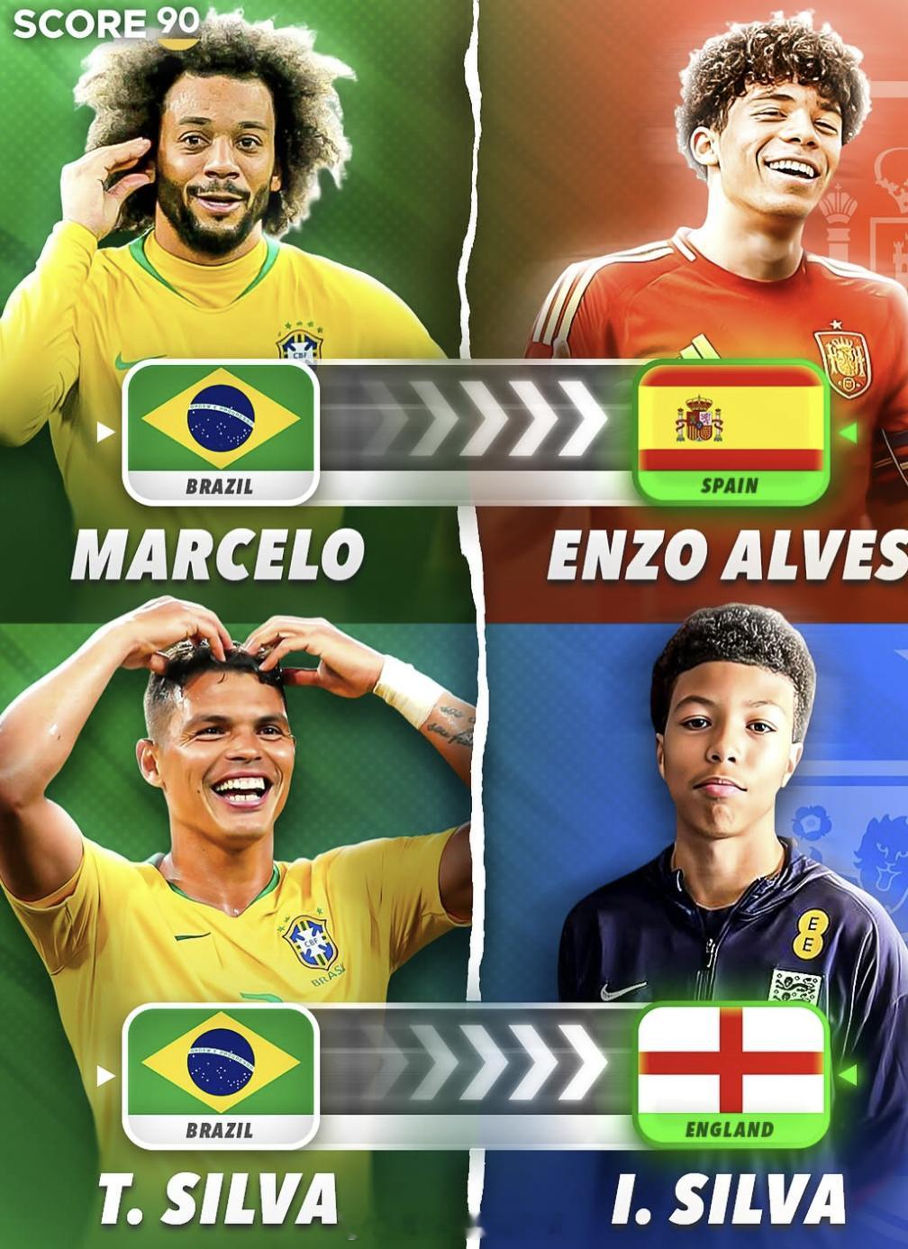 马塞洛和蒂亚戈·席尔瓦的儿子都选择不为巴西国家队效力。