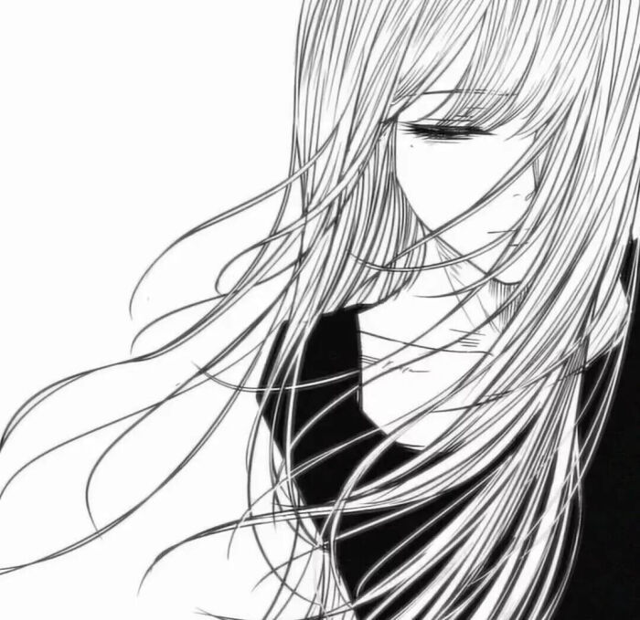 Wechat动漫头像 | 黑白动漫女头🖤 ​​​