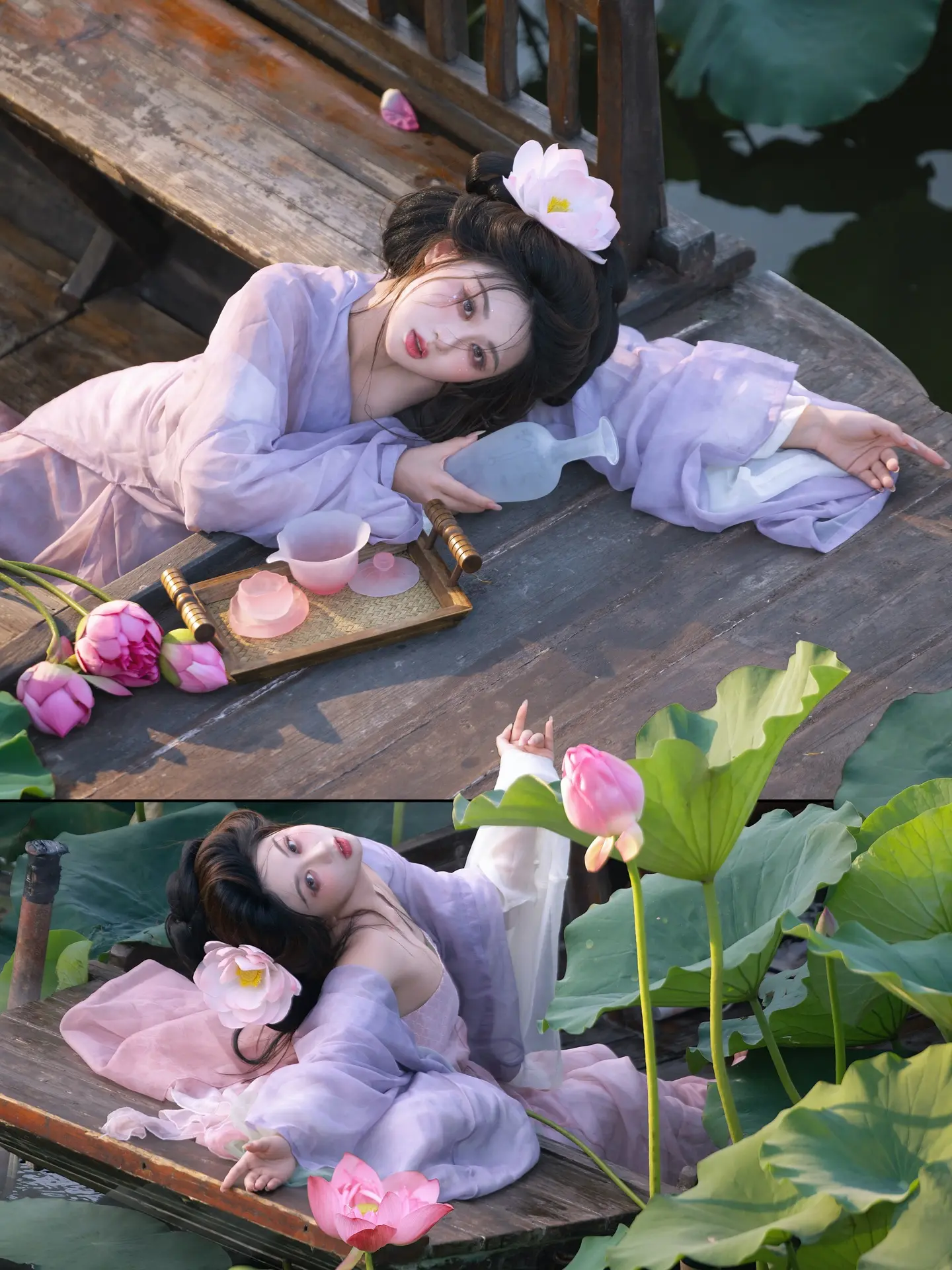 “此岸古芳 彼岸落殇”。温榆河的荷花和摇橹船大概是北京最像江南的地方了吧…