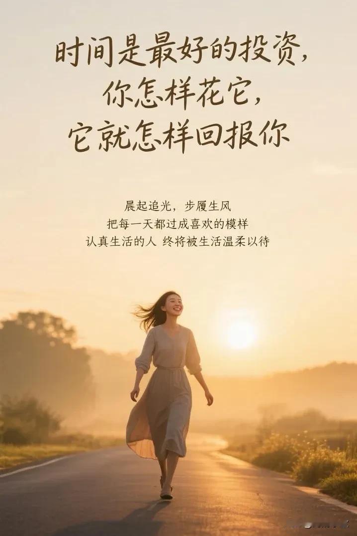时间是最好的投资，你怎样花它，它就怎样回报你。晨起追光，步履生风，把每一天都过成
