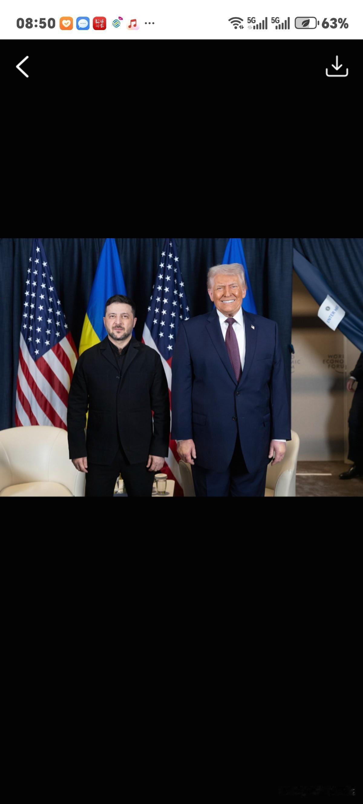 最新消息，泽连斯基突然赴达沃斯会晤特朗普，两位元首谈近一小时，具体内容尚未公开。