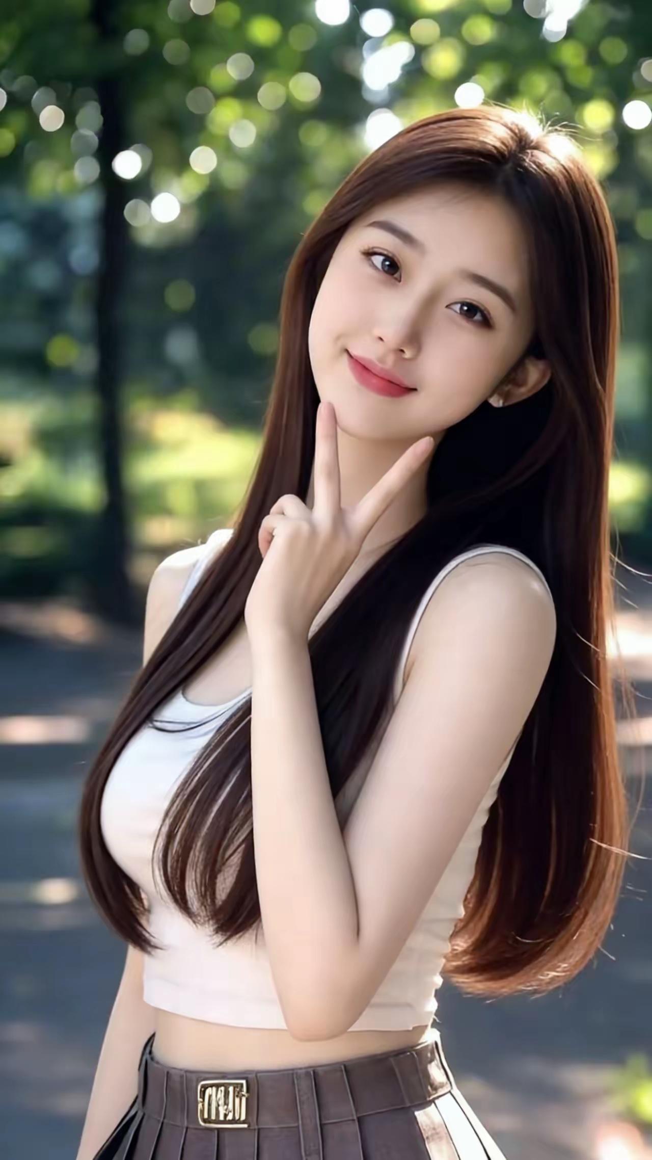 阳光正好，微风不燥，是适合出门走走的好天气。图中的女生身着简约白色上衣搭配深色百