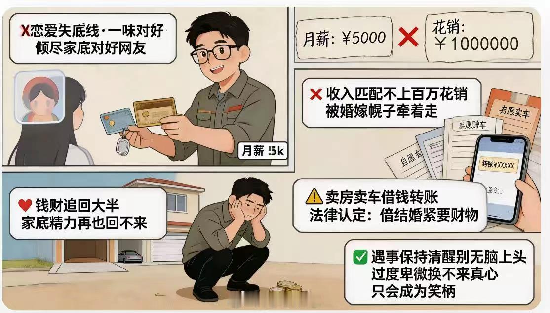 男子月薪五千卖房借贷给女友转账百万【恋爱失去底线一味讨好，倾尽家底讨好陌生人，最