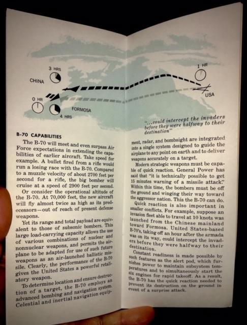 烽火问鼎计划  冷战时期，MD二等人XB-70“女武神”超音速轰炸机的宣传小册子