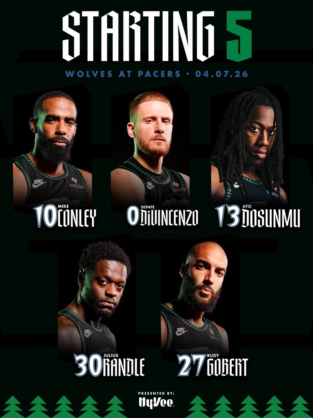 依旧没有麦克丹尼尔斯和华子依旧需要森林狼自己赢球or太阳输球才能锁定前六或者说就