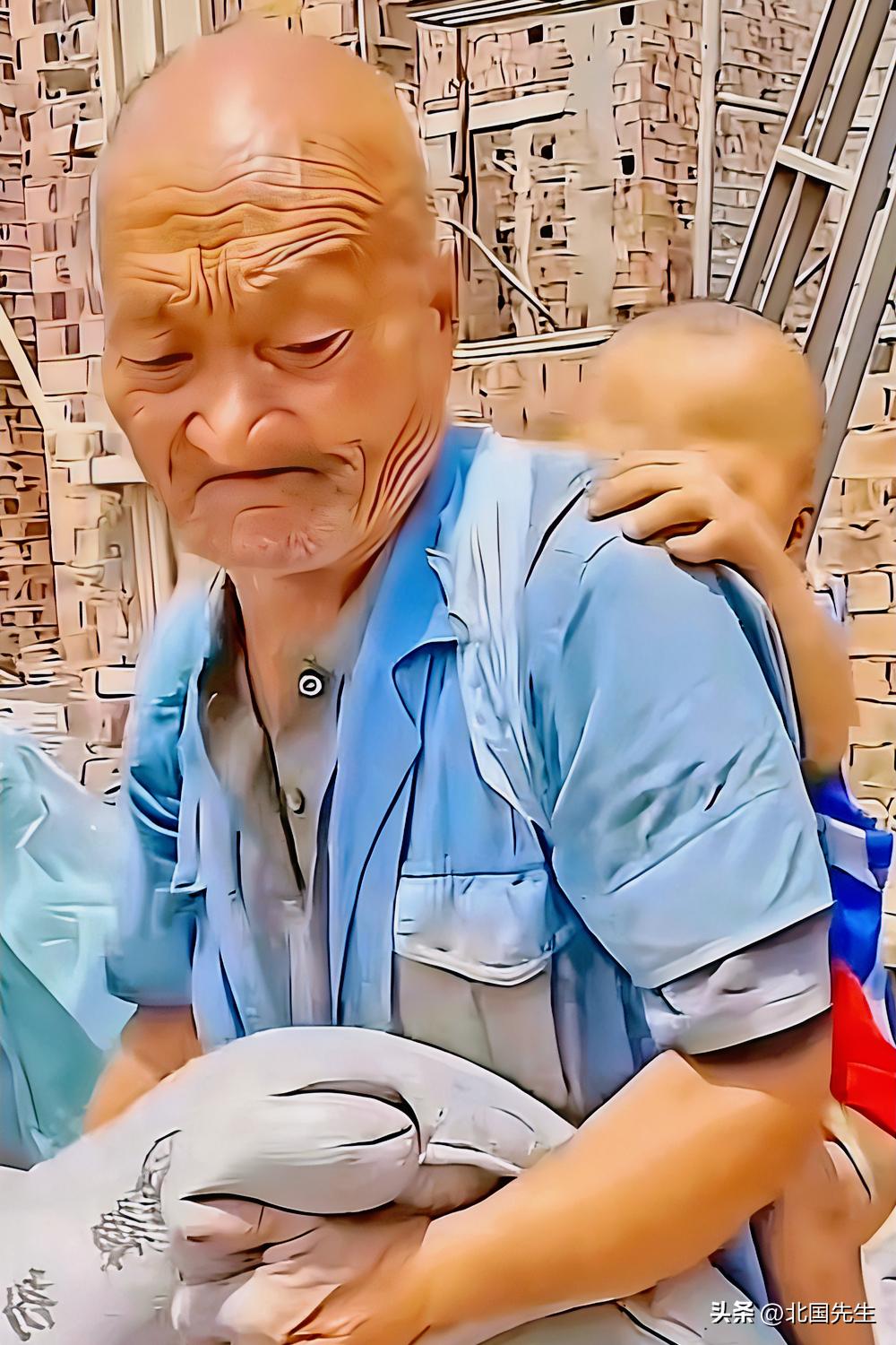 儿子去世，儿媳改嫁，
孙子患有先天性心脏病，
74岁的爷爷只能靠在工地搬水泥，