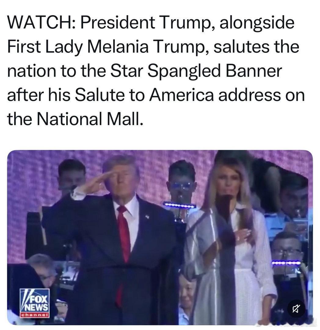 Trump独立日演讲，再次强调美国不能搞 共 产 主 义之后与Melania一起