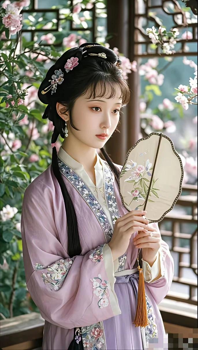 上联：悄立花下自凝愁
下联：金玉良缘亦烦忧