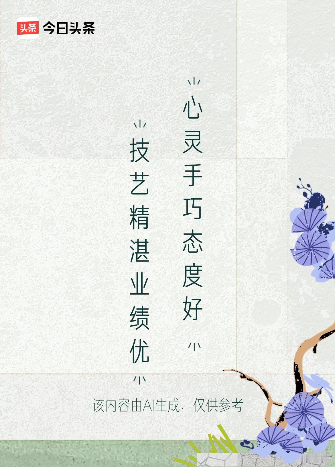 原联尾字平韵不宜作上联
↑联：心灵手巧态度好。戳这里👉和我一起作诗词歌赋，赢万