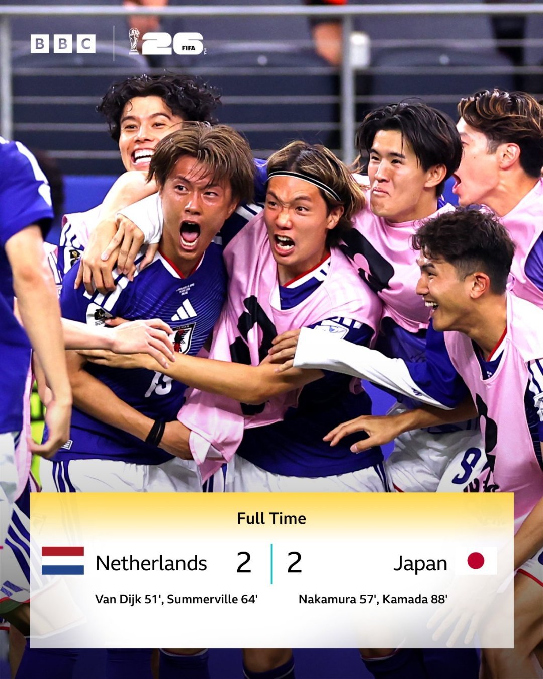 世界杯大v观赛团 荷兰 🇳🇱 2-2 🇯🇵 日本（完场）—— 欧洲球队再