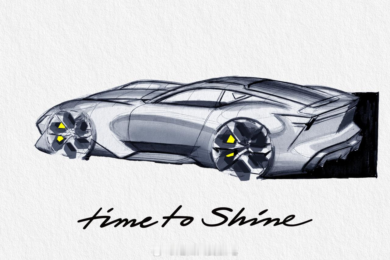 再分享一波领克GT Time To Shine的设计手稿图，于我个人而言，这款概