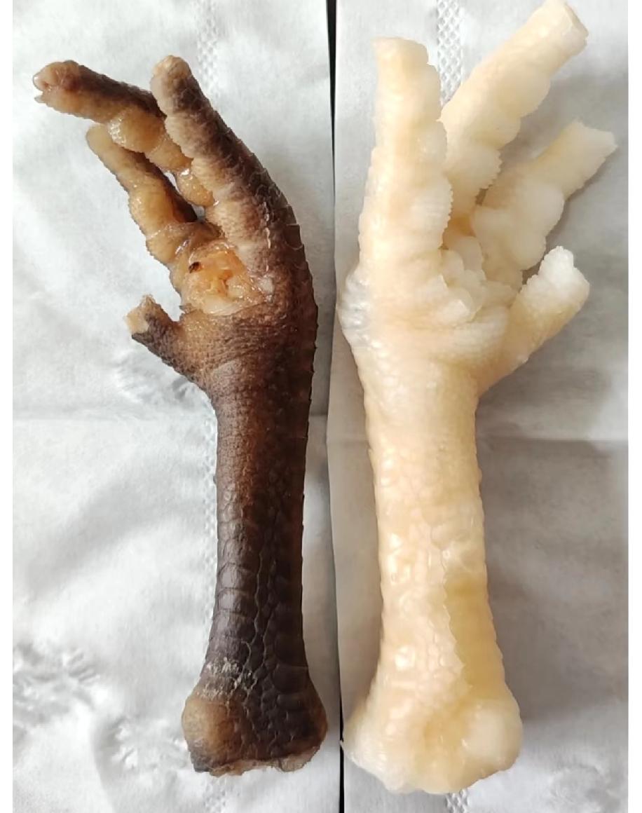 漂白的啊！真是一白遮百丑！心碎了
“双氧水鸡爪”，今天又学会一个新名词。双氧水漂