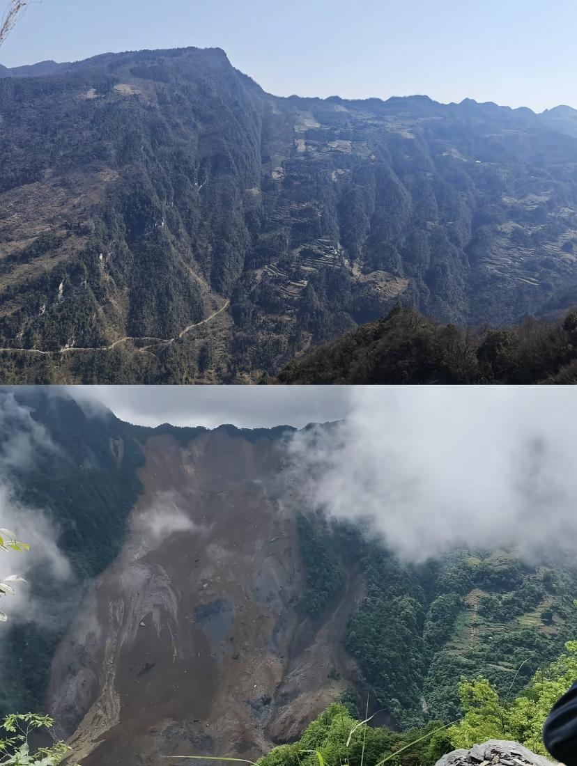 湖南常德石门县南北镇金河村受灾前后对比！

一个巨大的山体滑坡，将以前存在的村庄