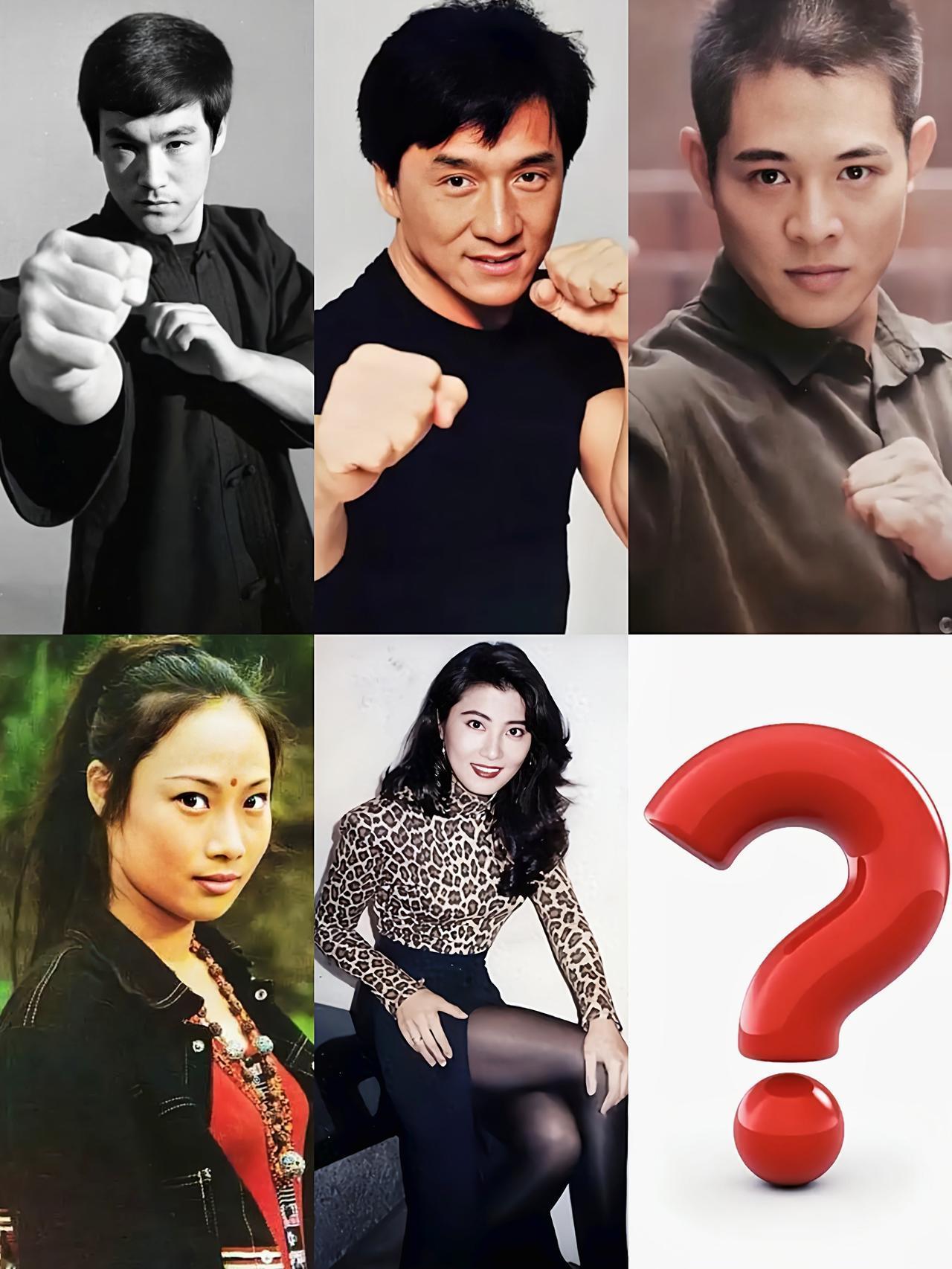关于华语影坛三代“功夫之王”李小龙、成龙、李连杰对应的女版功夫明星。已知：

1